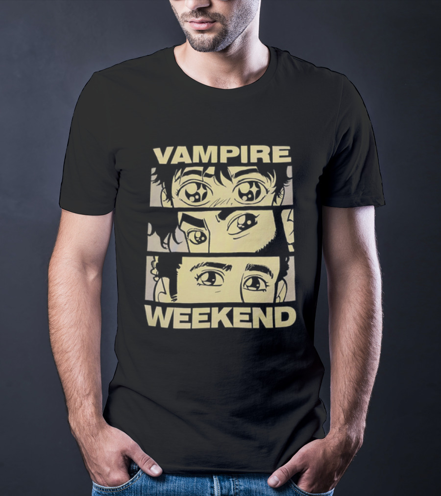 Vampire Weekend Anime Eyes Trio Comic Strip T-Shirt