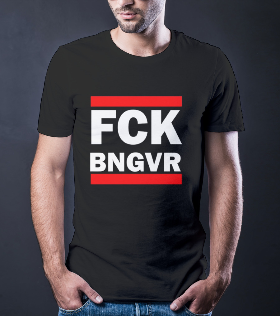 Nadav Oz Salzberger FCK BNGVR Bold Red And White Block Text T-Shirt