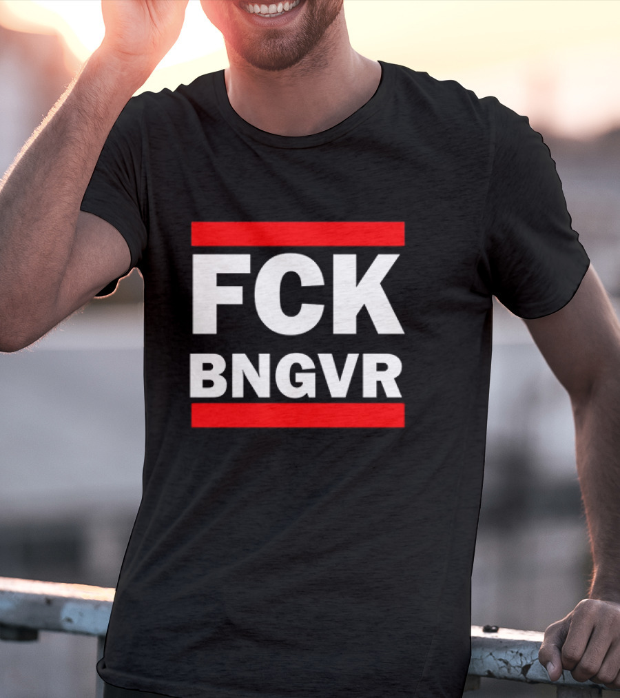 Nadav Oz Salzberger FCK BNGVR Bold Red And White Block Text T-Shirt