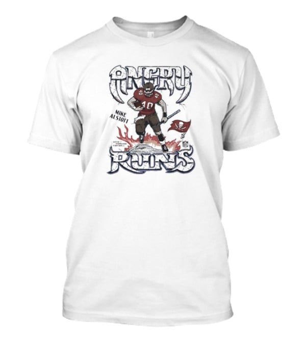 Angry Runs Mike Alstott 40 Tampa Bay Buccaneers Flag T-Shirt