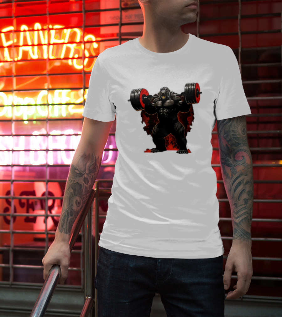 Gorilla Workout Beast Lifting Power Weights Gym T-Shirt