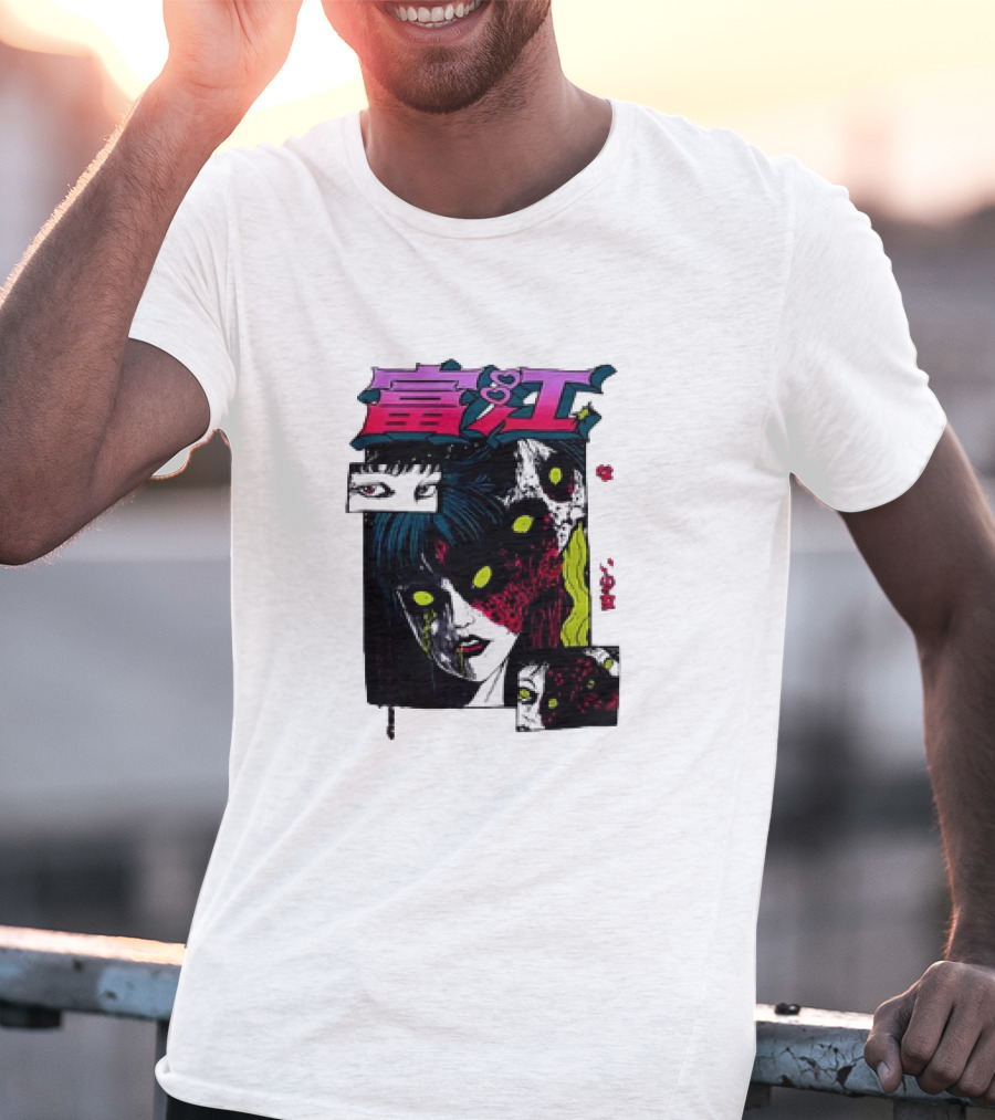 Junji Ito Tomie Horror Manga Eyes Panels T-Shirt