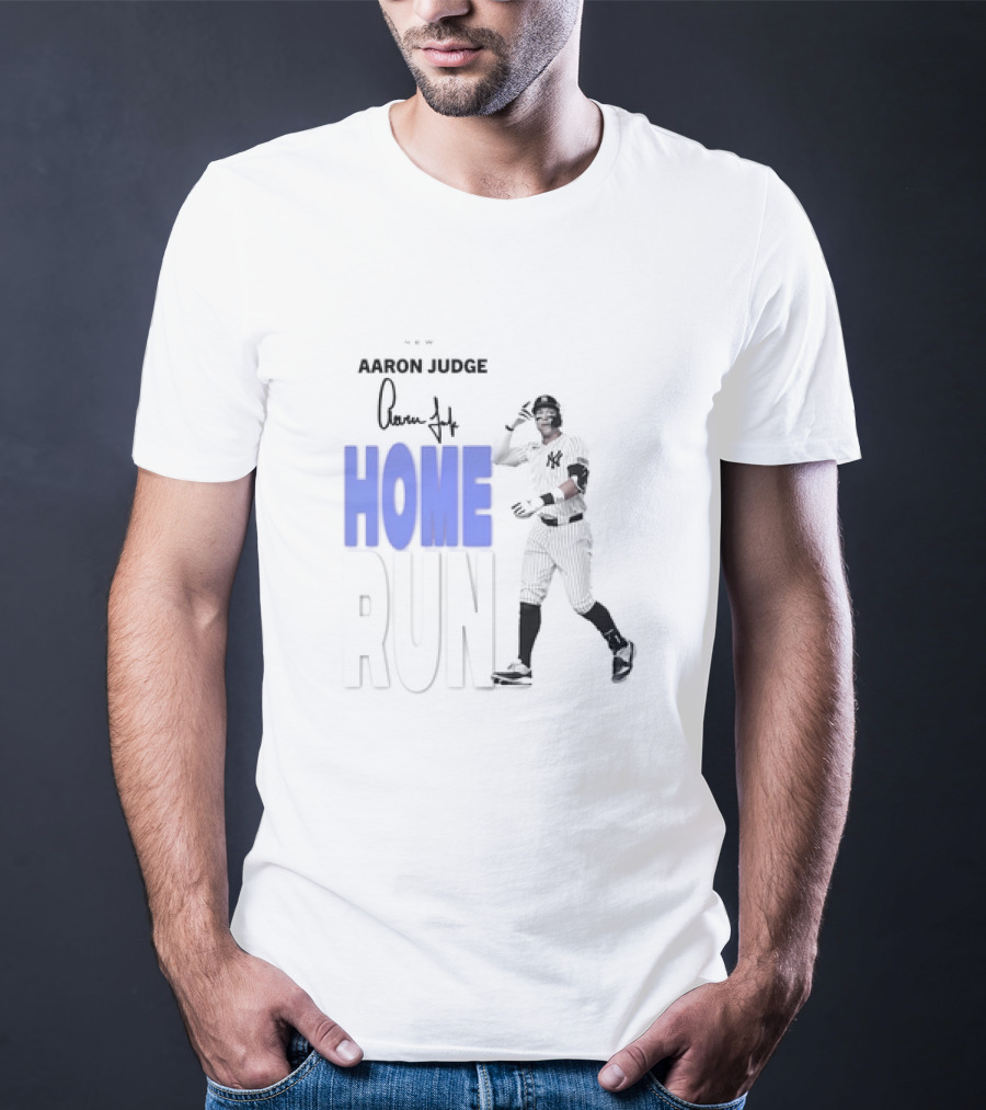 Aaron Judge Home Run New York Yankees Signature T-Shirt