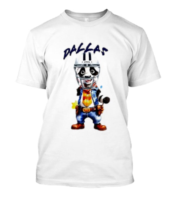 The Cowboys Live In Dallas Old West Football Dallas Football Helmet Cowboy Character T-Shirt