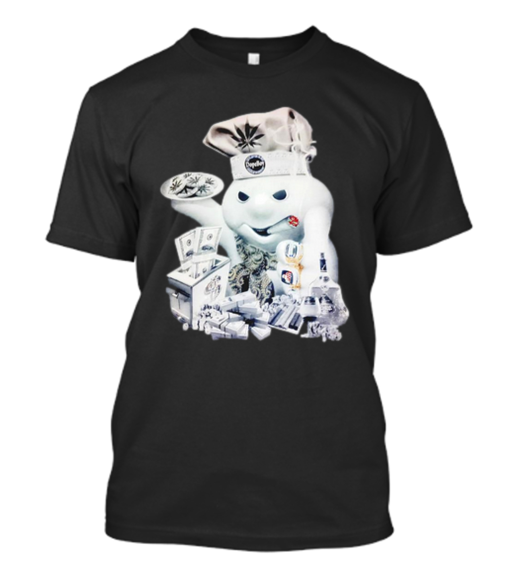 Dopeboy Dough Boy Cannabis Money And Baking Elements T-Shirt