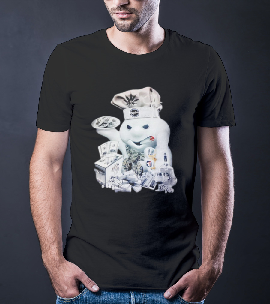 Dopeboy Dough Boy Cannabis Money And Baking Elements T-Shirt