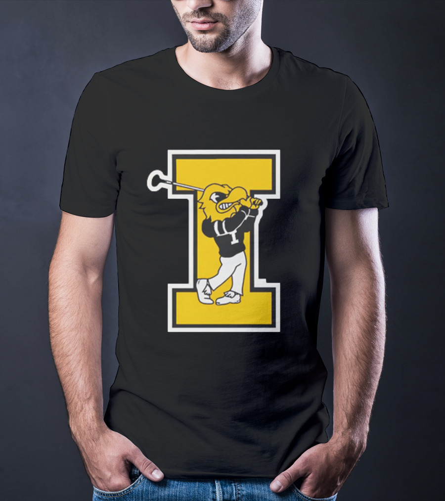 Iowa Hawkeyes Golf Vintage Logo Swinging Herky T-Shirt