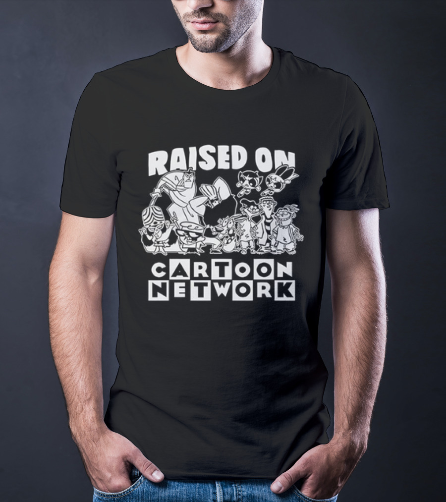 Raised On Cartoon Network Nostalgia Featuring Iconic Characters From Classic Shows T-Shirt