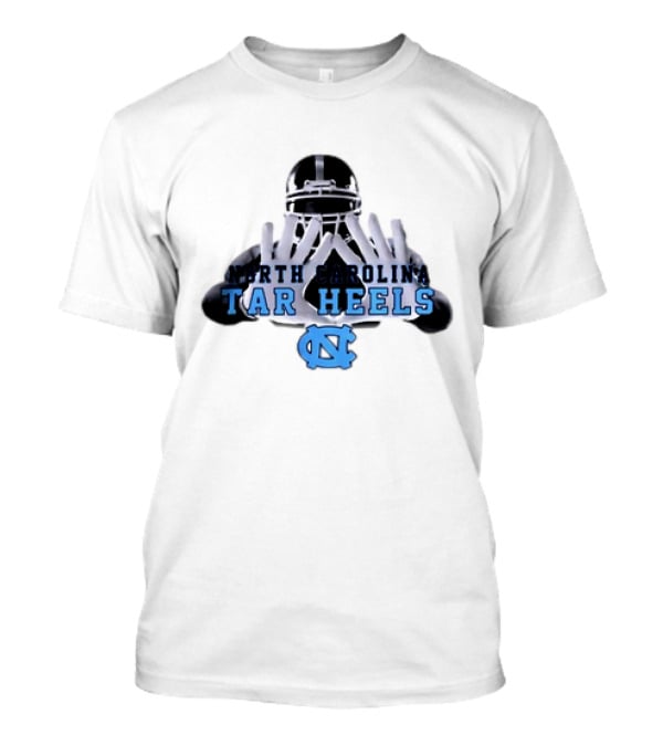 North Carolina Tar Heels Football Helmet Hands T-Shirt