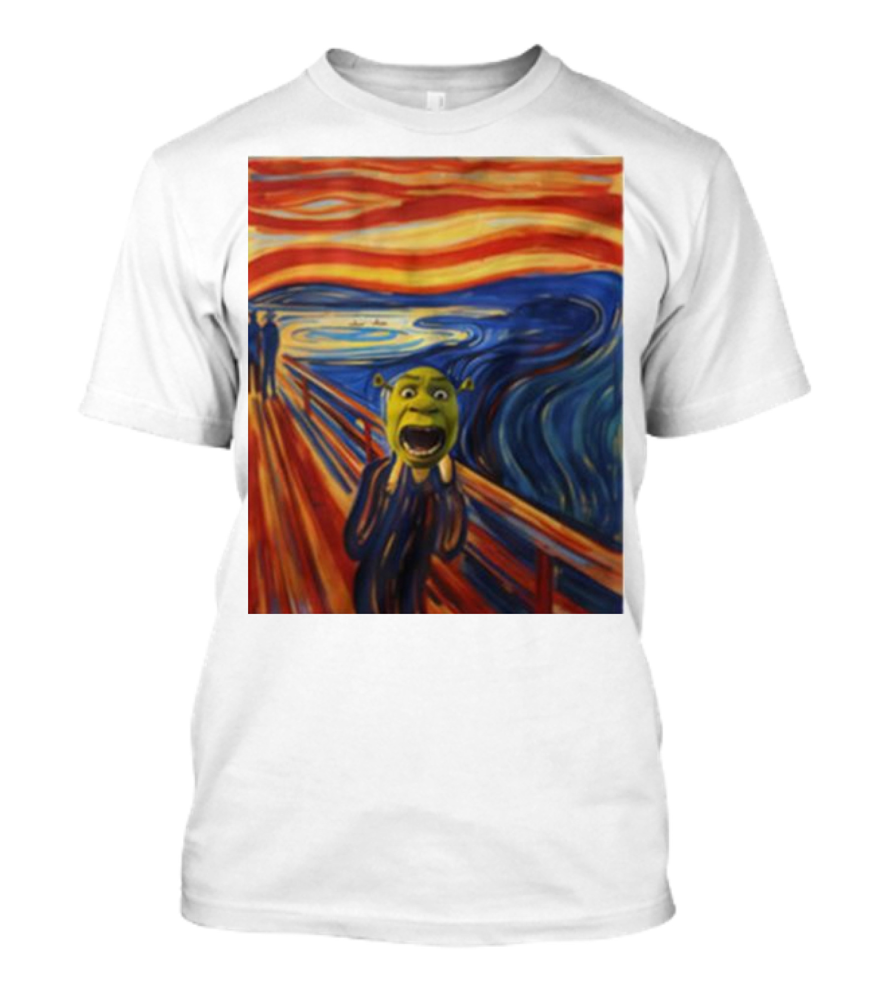 Shrek The Scream Edvard Munch Style Parody Painting T-Shirt