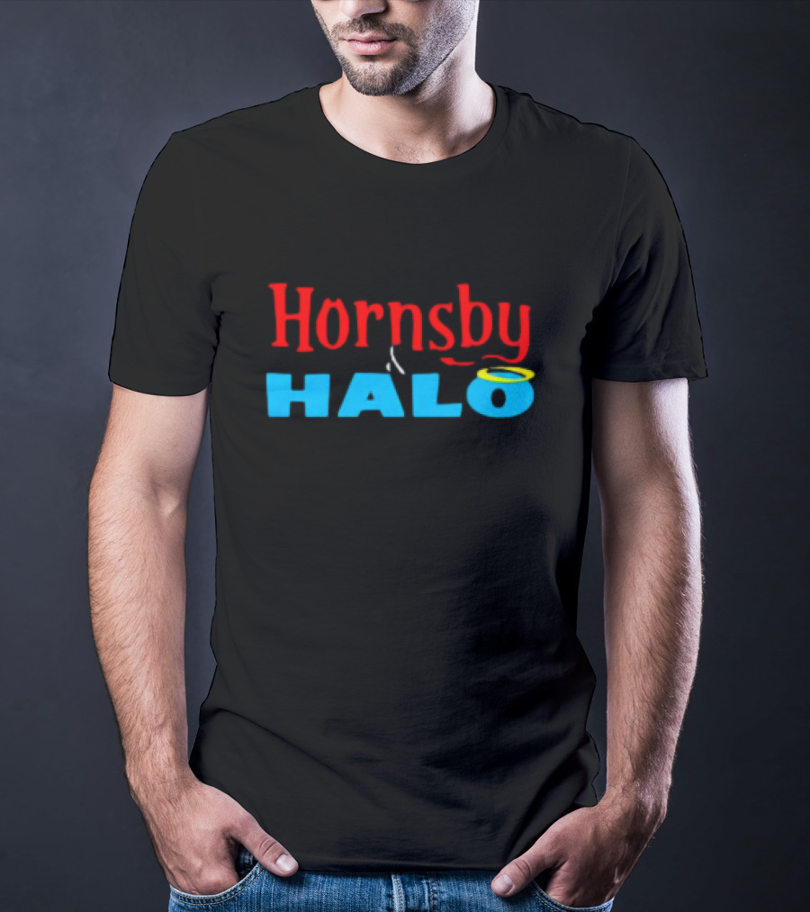 Hornsby And Halo Contrast With Devil Horns And Angel Ring T-Shirt
