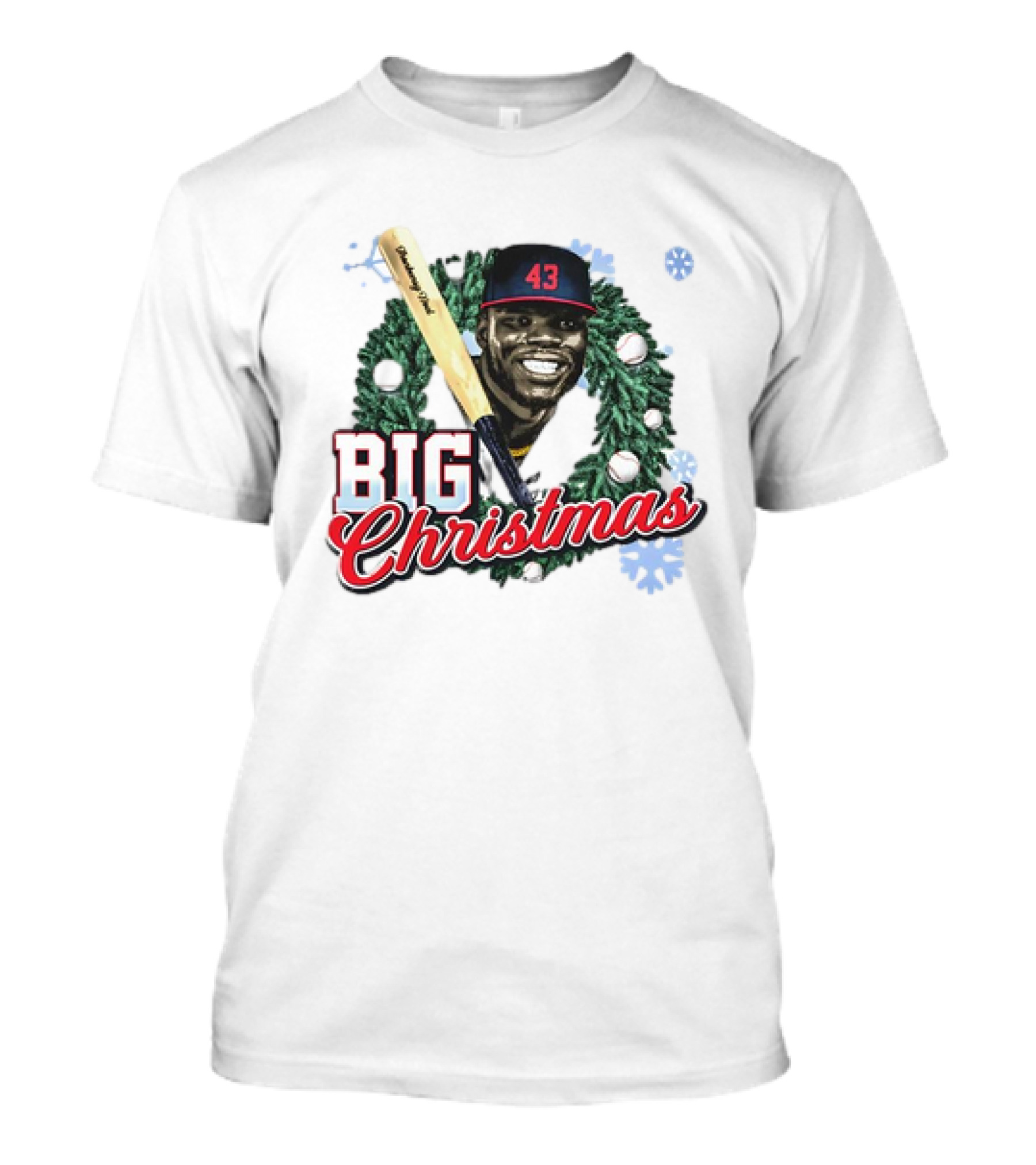 Jhonkensy Noel Cleveland Guardians Big Christmas 43 Vintage Baseball Wreath T-Shirt