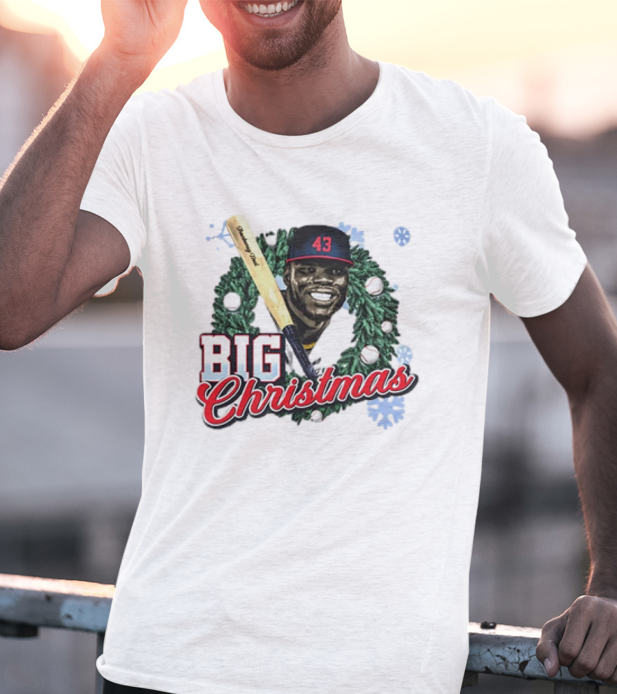 Jhonkensy Noel Cleveland Guardians Big Christmas 43 Vintage Baseball Wreath T-Shirt