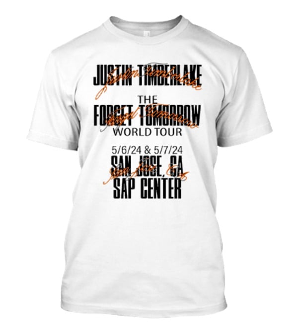 Justin Timberlake San Jose SAP Center Forget Tomorrow World Tour T-Shirt