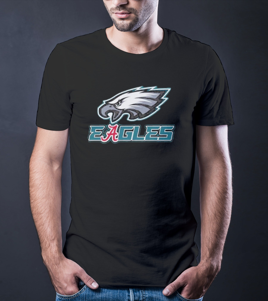 Eagles Philadelphia Eagles Alabama Crimson Tide Logo Fusion T-Shirt