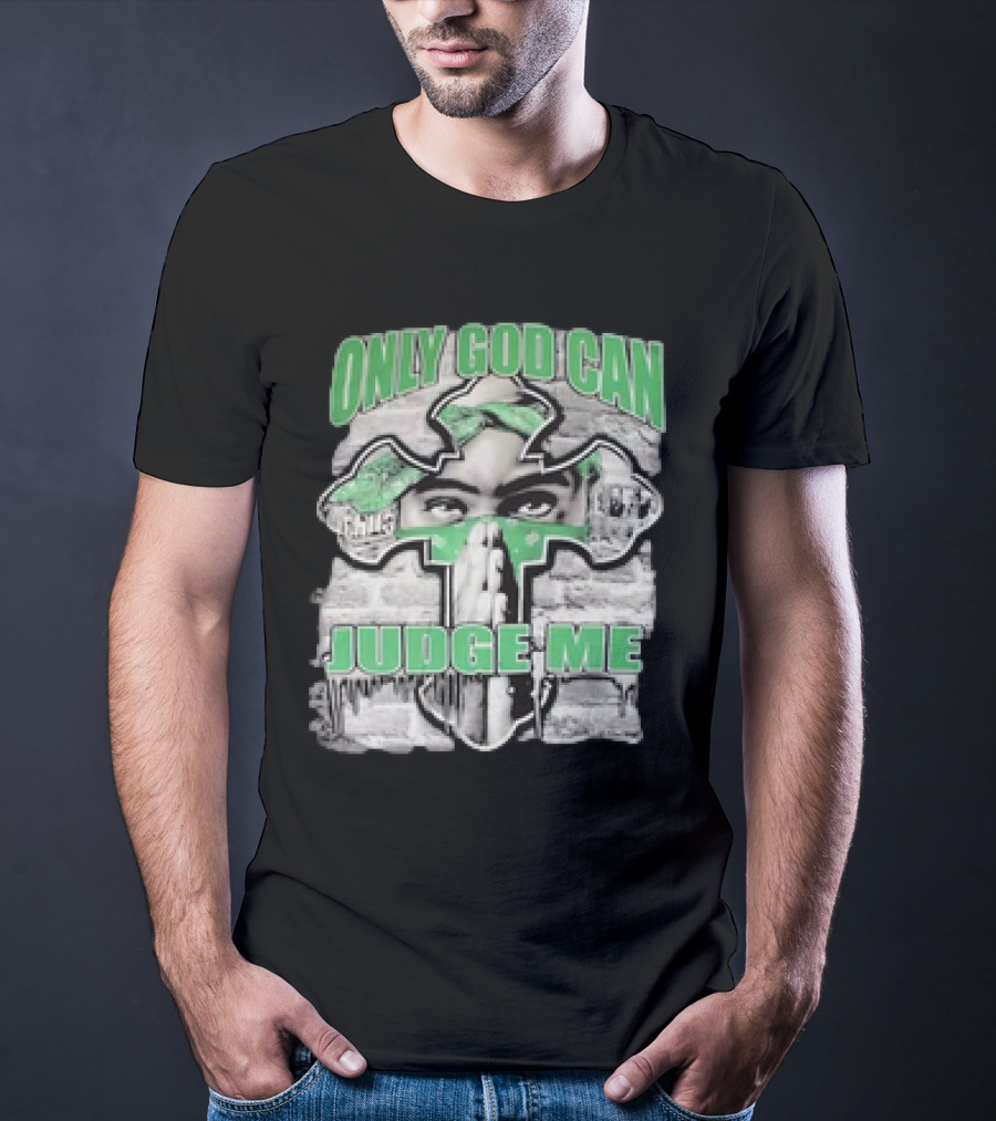 Only God Can Judge Me 2pac Cross Brick Background T-Shirt