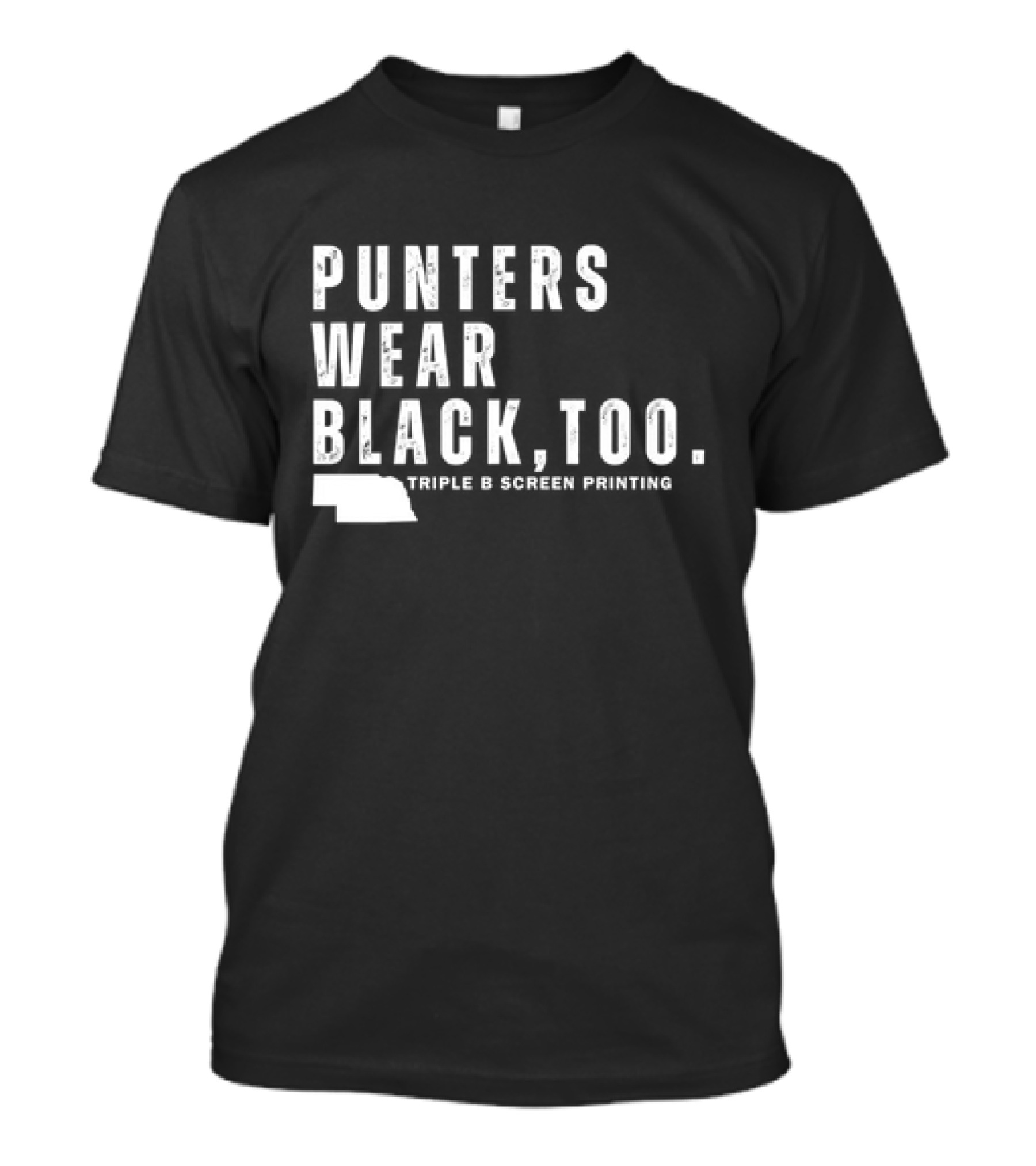 Punters Wear Black Too Triple B Screen Printing T-Shirt