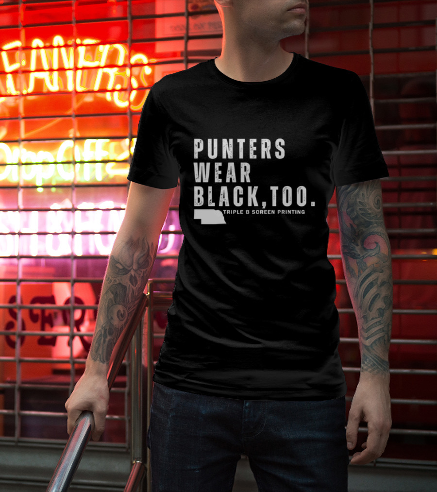 Punters Wear Black Too Triple B Screen Printing T-Shirt