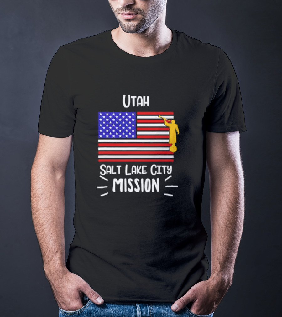 Utah Salt Lake City Mission US Flag Mormon LDS Missionary T-Shirt