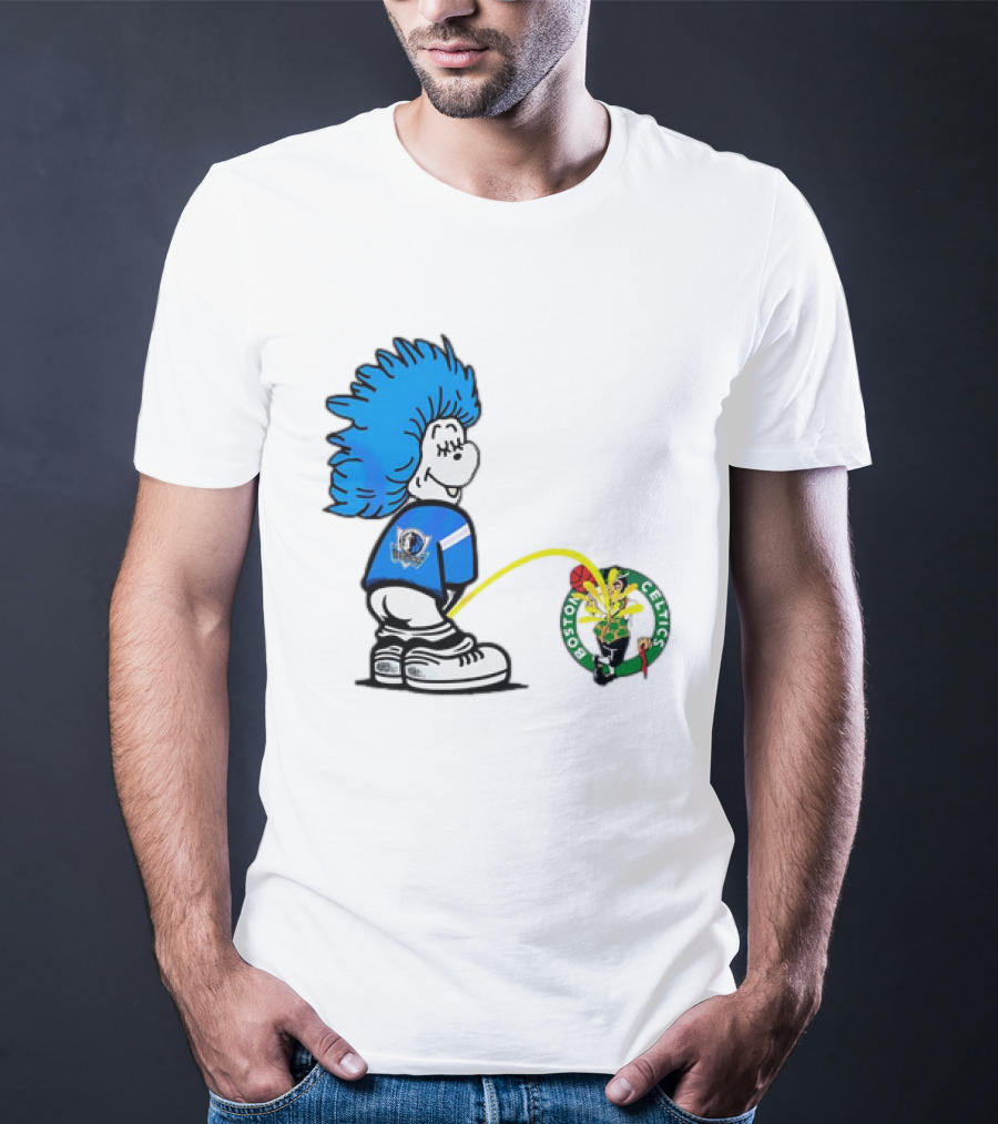 Dallas Mavericks Fan Urinating On Boston Celtics T-Shirt