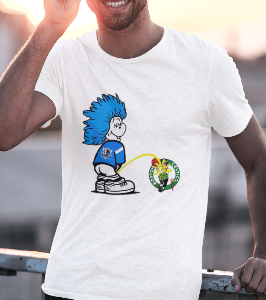 Dallas Mavericks Fan Urinating On Boston Celtics T-Shirt