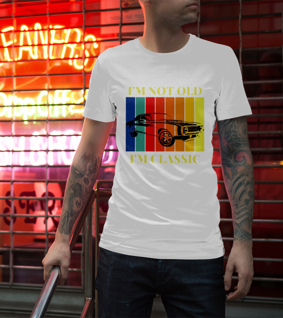 I’m Not Old I’m Classic Retro Car Vintage Stripes T-Shirt