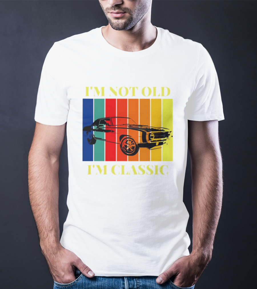 I’m Not Old I’m Classic Retro Car Vintage Stripes T-Shirt