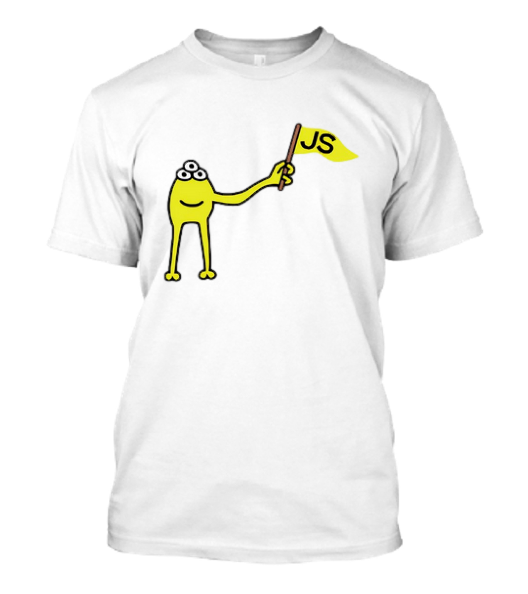 Yellow Three-Eyed Monster Waving JS Flag T-Shirt