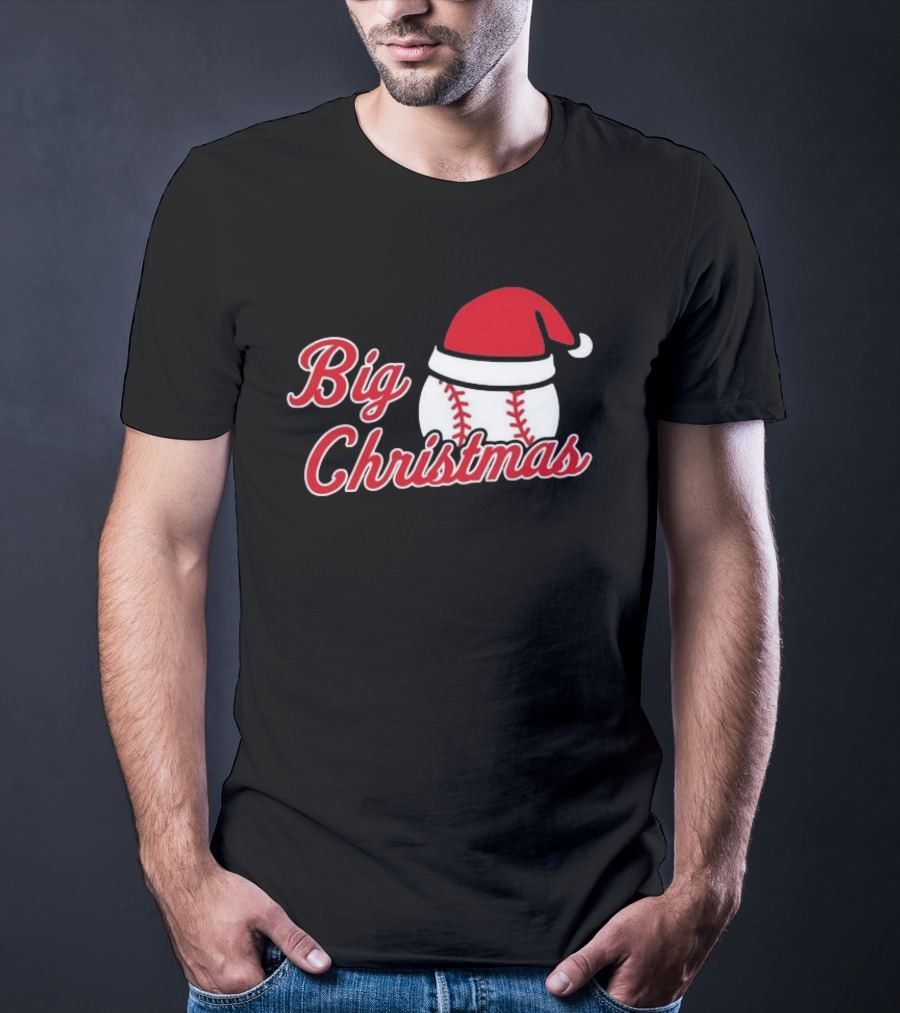Cleveland Big Christmas Baseball Santa Hat T-Shirt