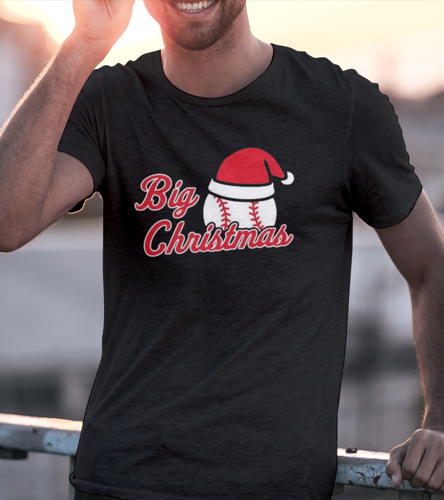 Cleveland Big Christmas Baseball Santa Hat T-Shirt