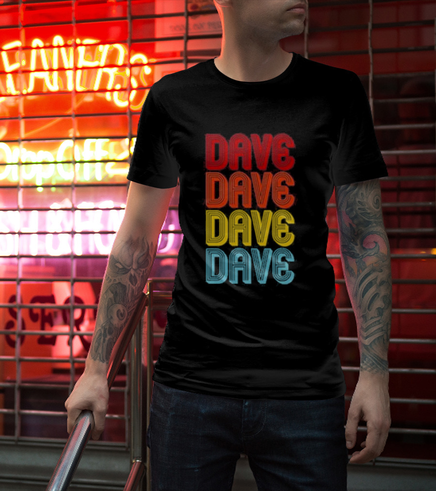 Dave Dave Dave Dave Retro Vintage Colorful T-Shirt