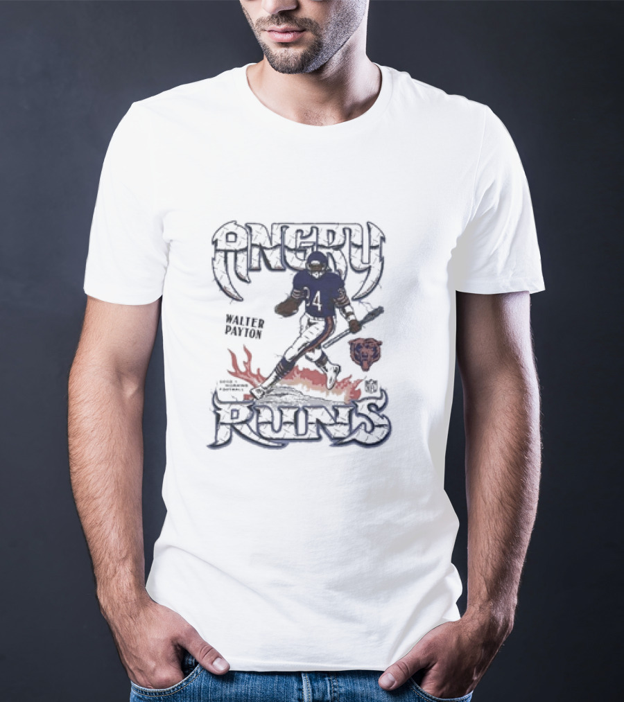 Walter Payton Angry Runs Chicago Bears Football Legend T-Shirt