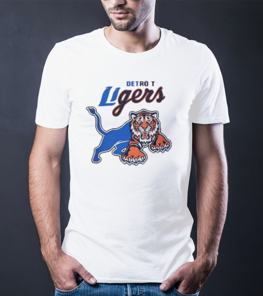 Detroit Ligers Detroit Tigers X Detroit Lions Crossover T-Shirt