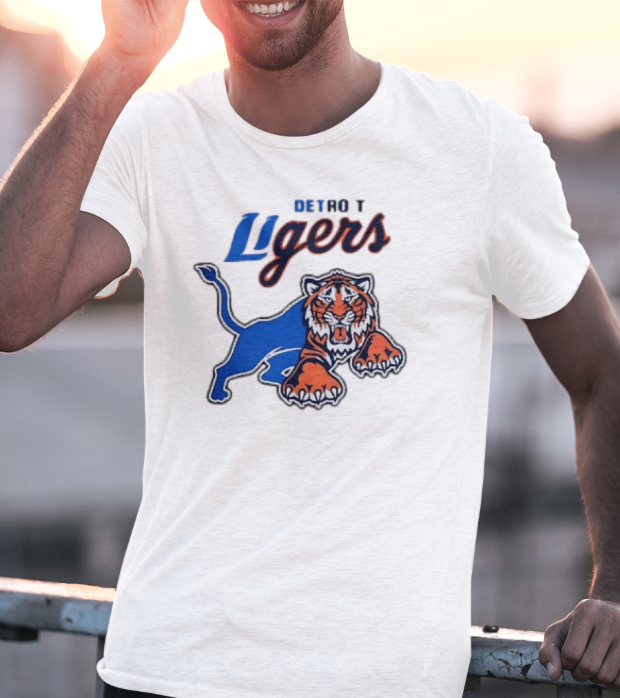 Detroit Ligers Detroit Tigers X Detroit Lions Crossover T-Shirt