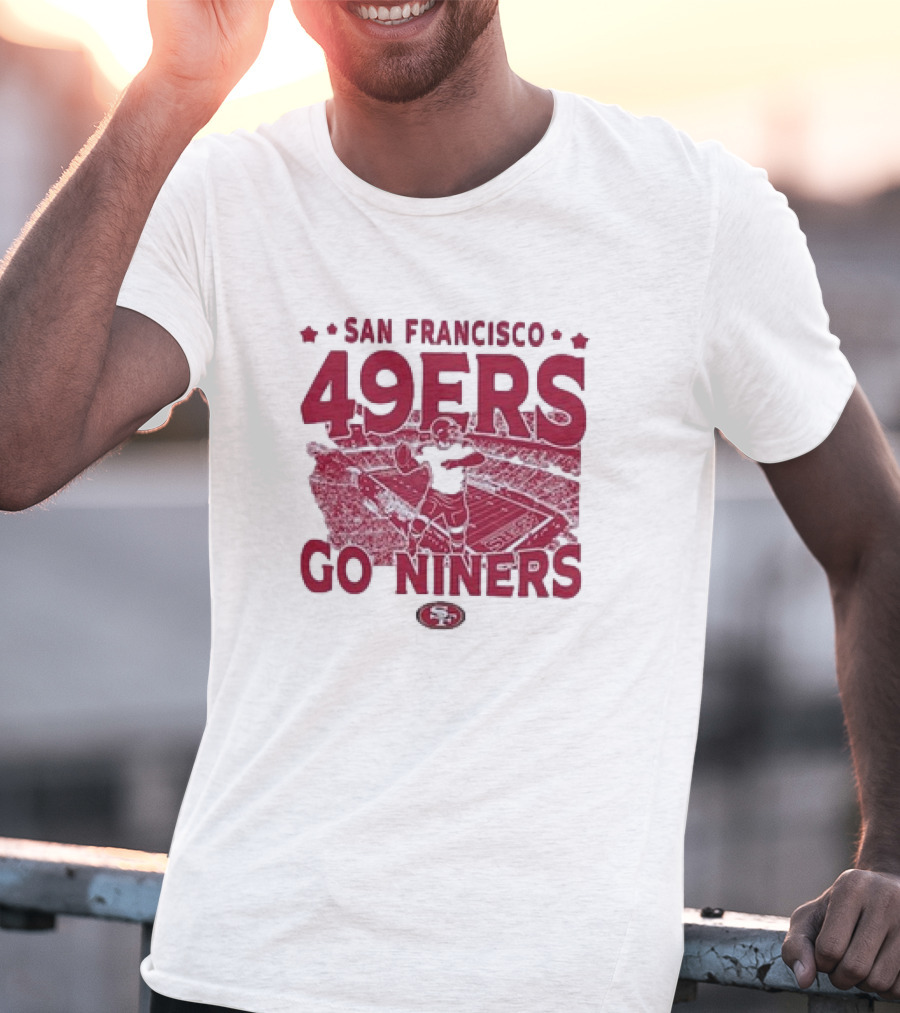 San Francisco 49ers Go Niners Vintage Stadium Football T-Shirt