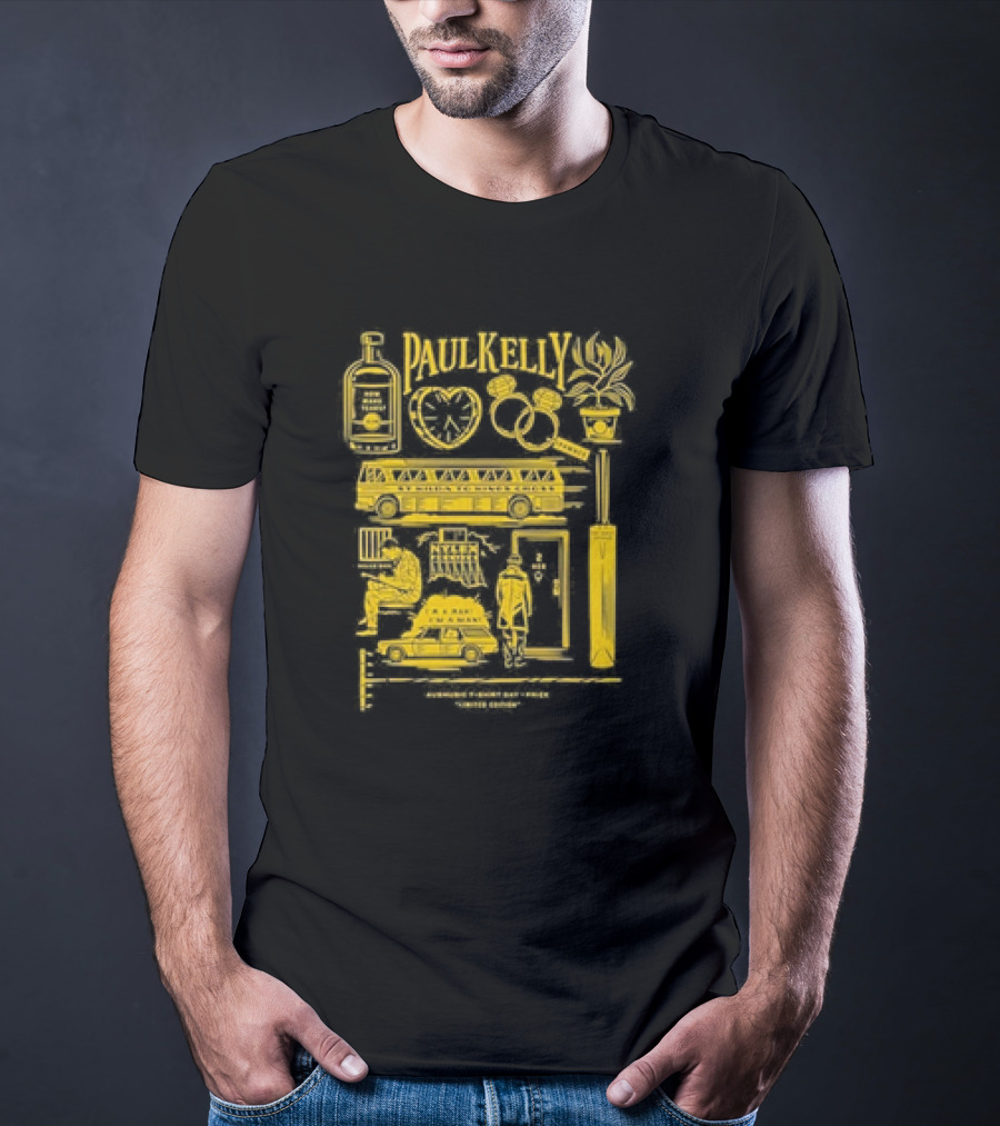 Paul Kelly Ausmusic Travis Price Illustration Iconic Symbols T-Shirt