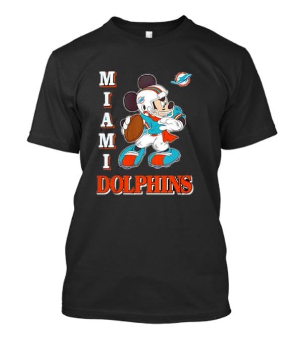 Mickey Mouse Miami Dolphins Football T-Shirt