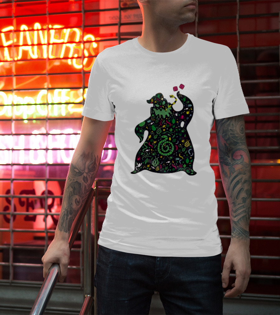 Bugs And Oogie Boogie Colorful Swirl And Leaf T-Shirt