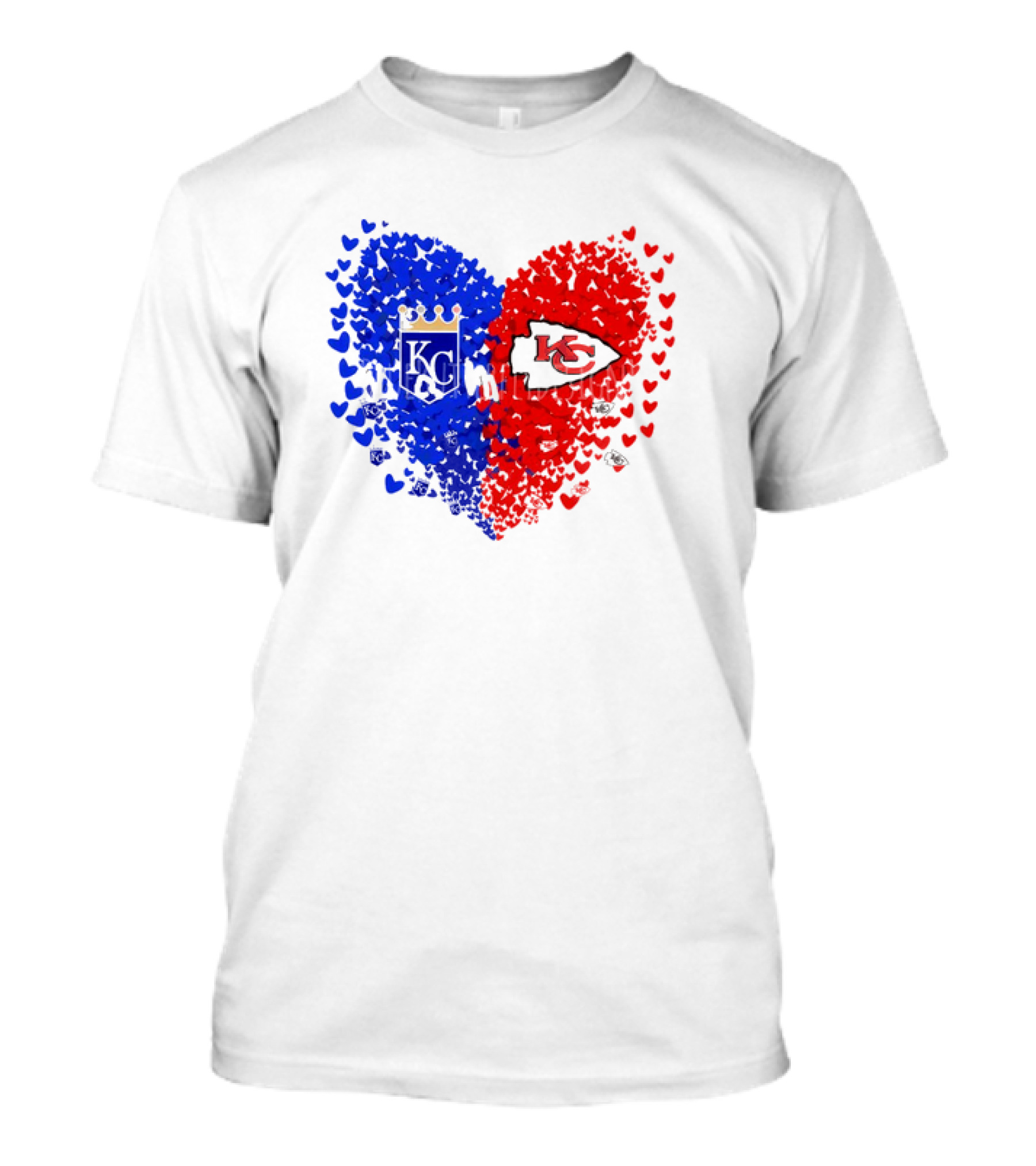 Heart Kansas City Royals KC And Kansas City Chiefs KC T-Shirt