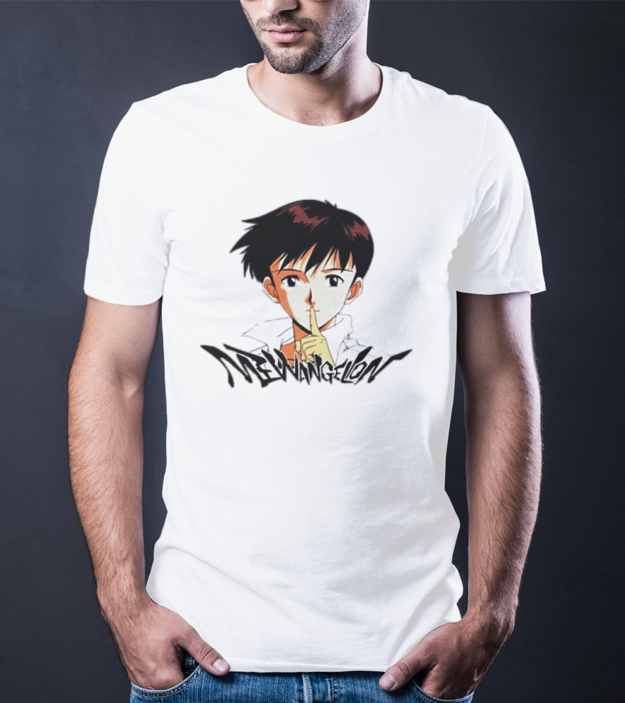 Mewangelion Ikari Shinji Anime Cartoon Evangelion Crossover T-Shirt