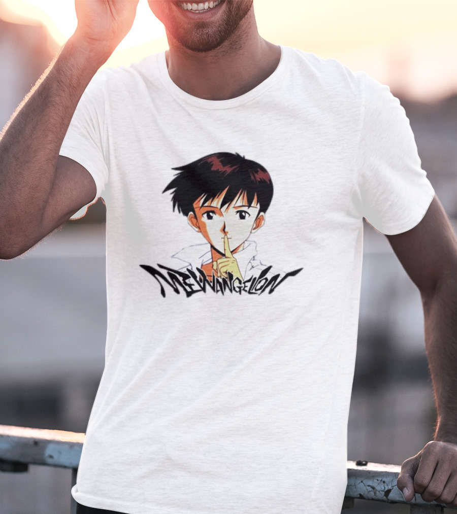 Mewangelion Ikari Shinji Anime Cartoon Evangelion Crossover T-Shirt