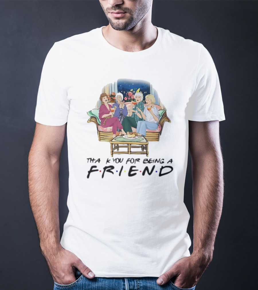 The Golden Girls Thank You For Being A FRIEND Sofa Scene With Colorful Drinks T-Shirt