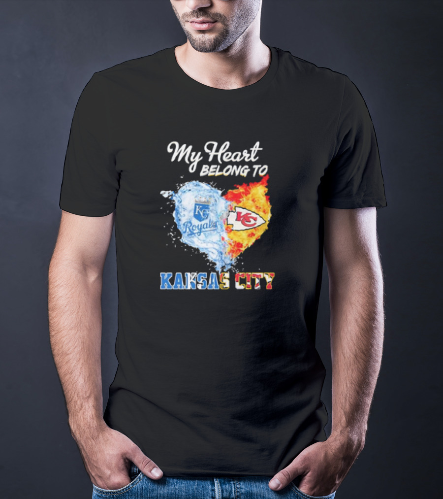 My Heart Belong To Kansas City Royals KC Chiefs Kansas City T-Shirt