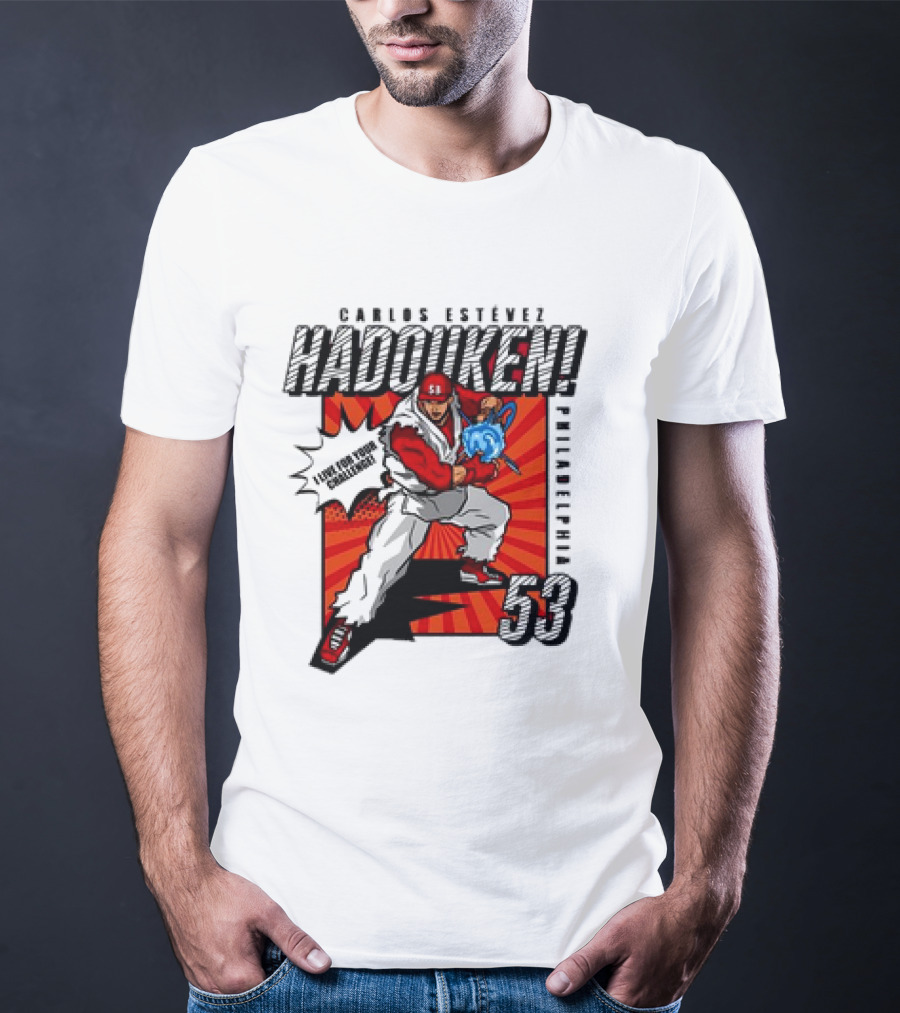 Carlos Estévez HADOUKEN Philadelphia 53 Fighter Explosion T-Shirt
