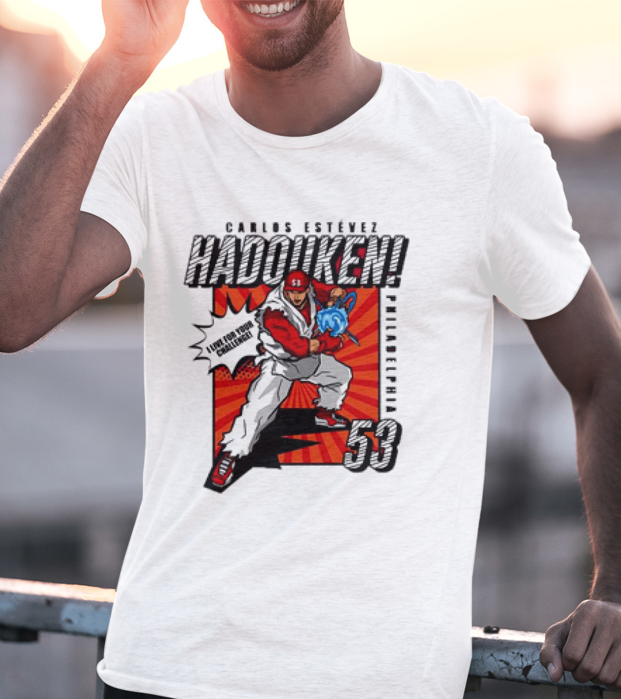 Carlos Estévez HADOUKEN Philadelphia 53 Fighter Explosion T-Shirt