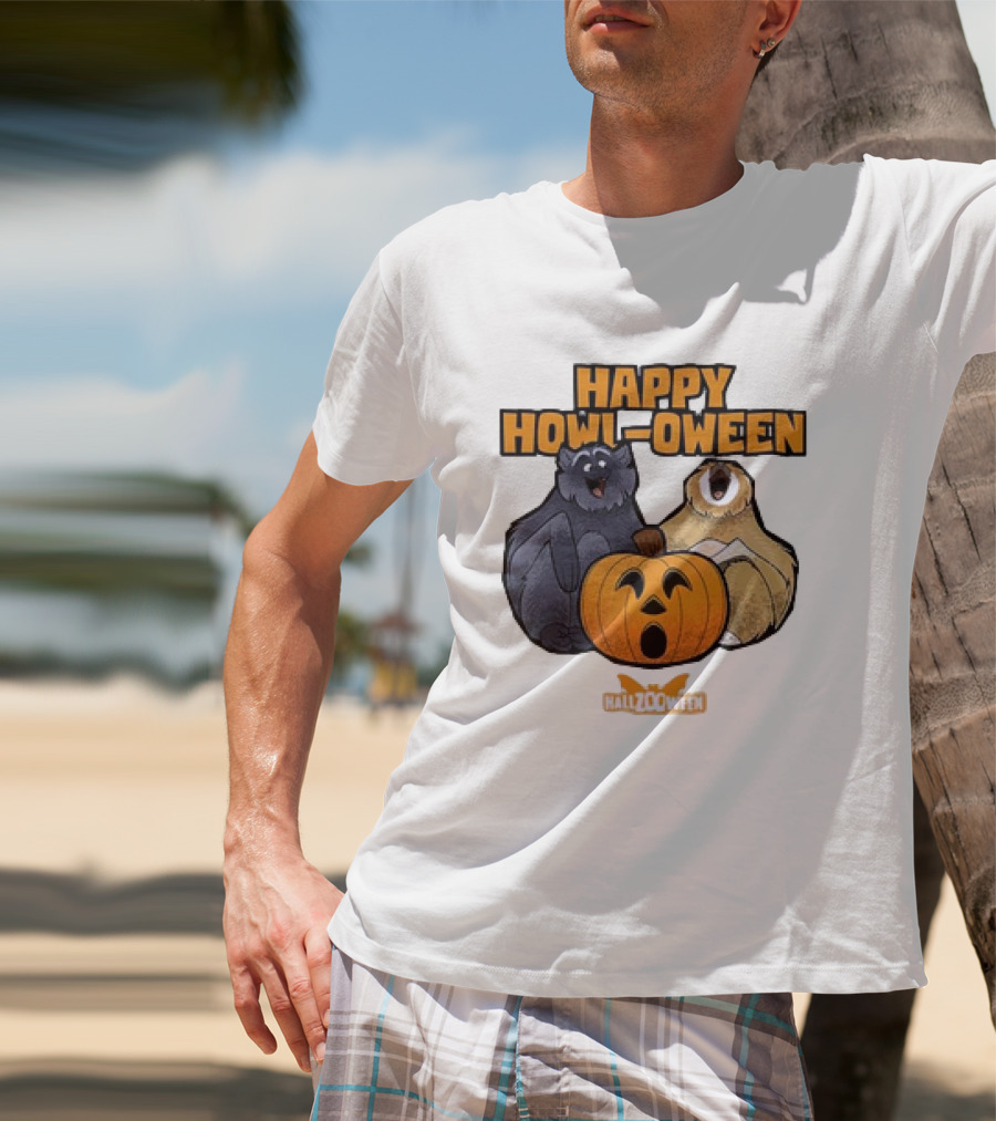 Happy Howl-oween Gibbons HallZOoween Pumpkin T-Shirt