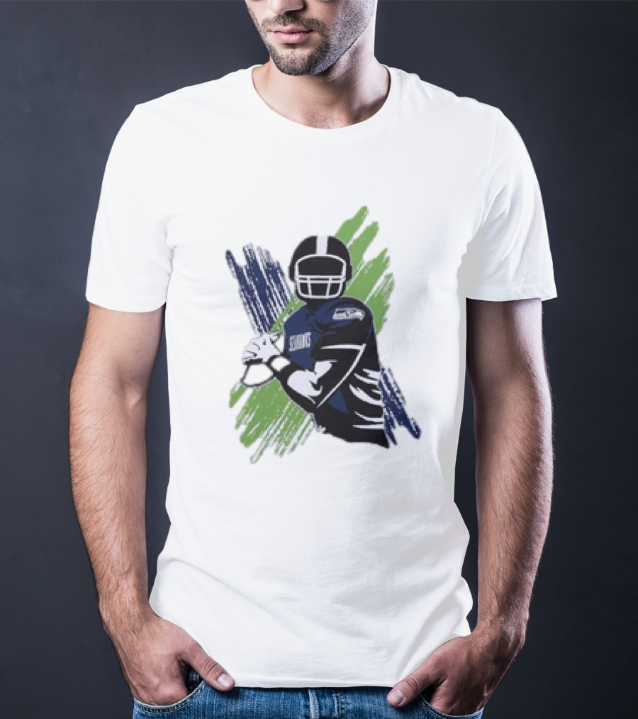 Seattle Seahawks Starter Player X Blue Green Football T-Shirt