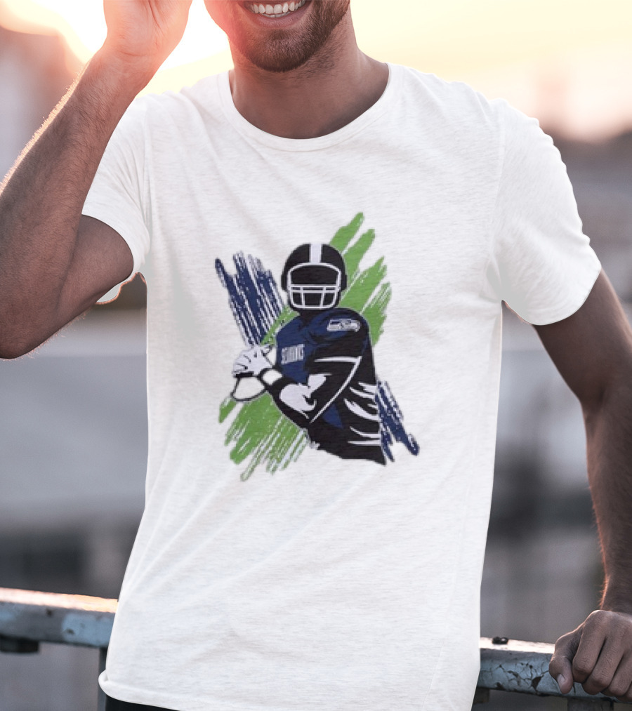 Seattle Seahawks Starter Player X Blue Green Football T-Shirt