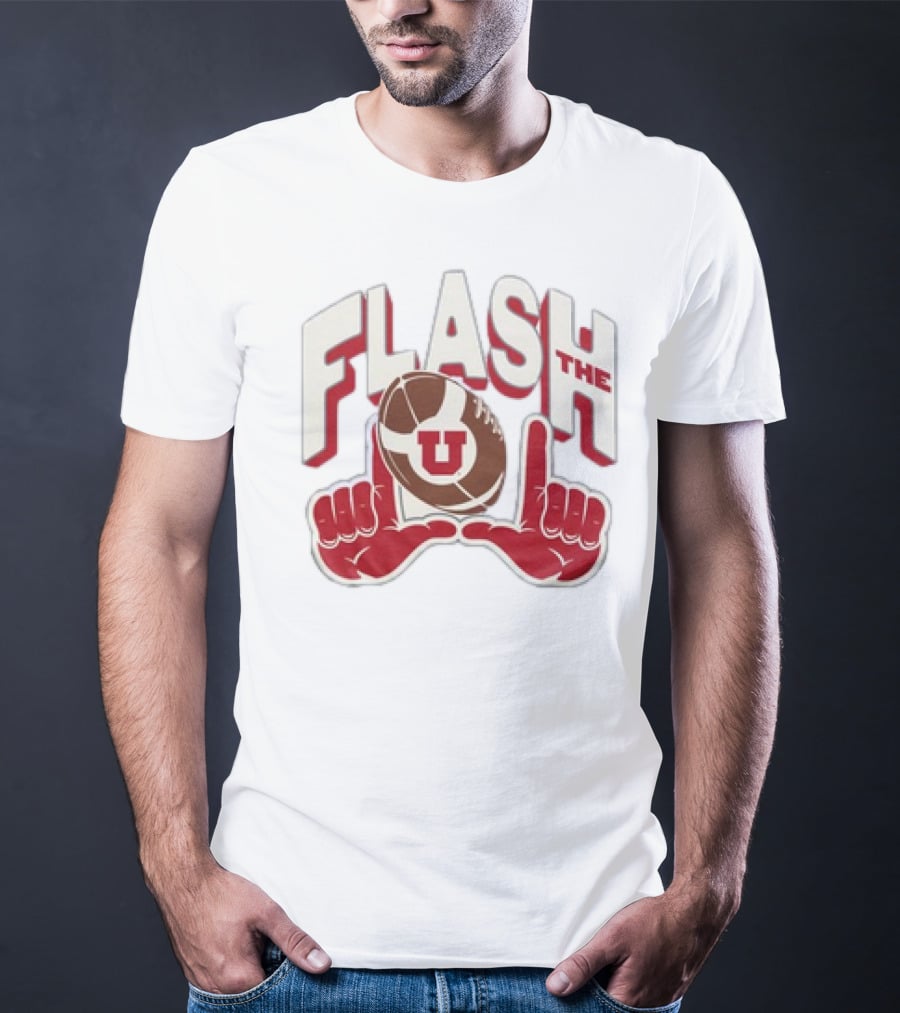 Utah Utes Flash The U Football Logo With Red Hand Gesture T-Shirt
