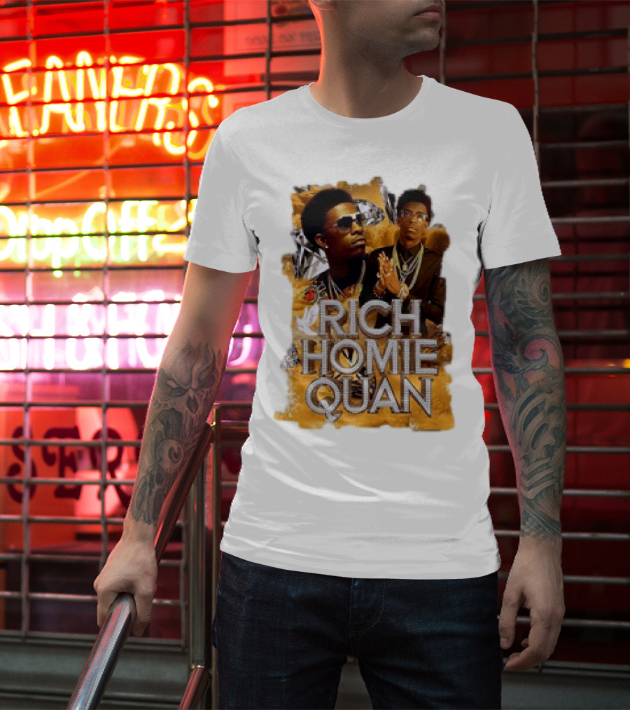 Rich Homie Quan Vintage Style Graphic Collage T-Shirt
